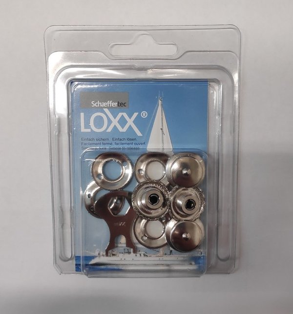 Loxx Blíster 4 cabezas, Niquel plata + herramientas