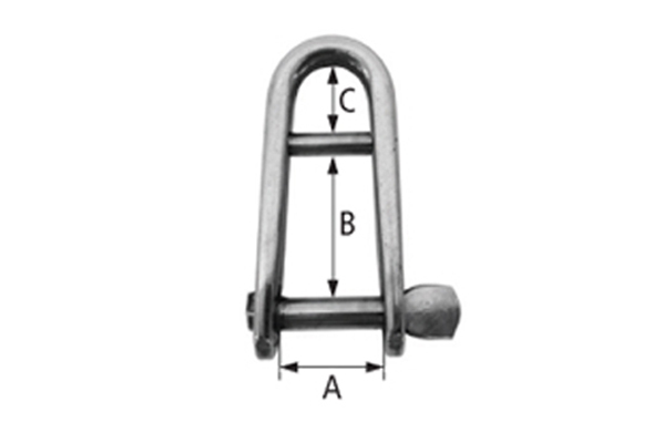 Grillete a presión con pasador - Ø 5 , A 14 , B 37 , C 16