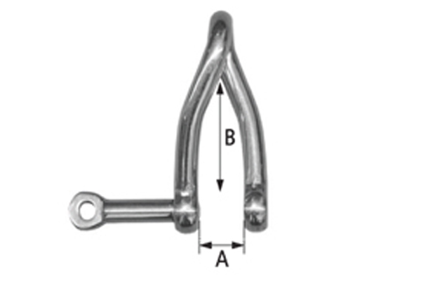 Turned shackle with safety pin - Ø 8 , A 16 , B 58